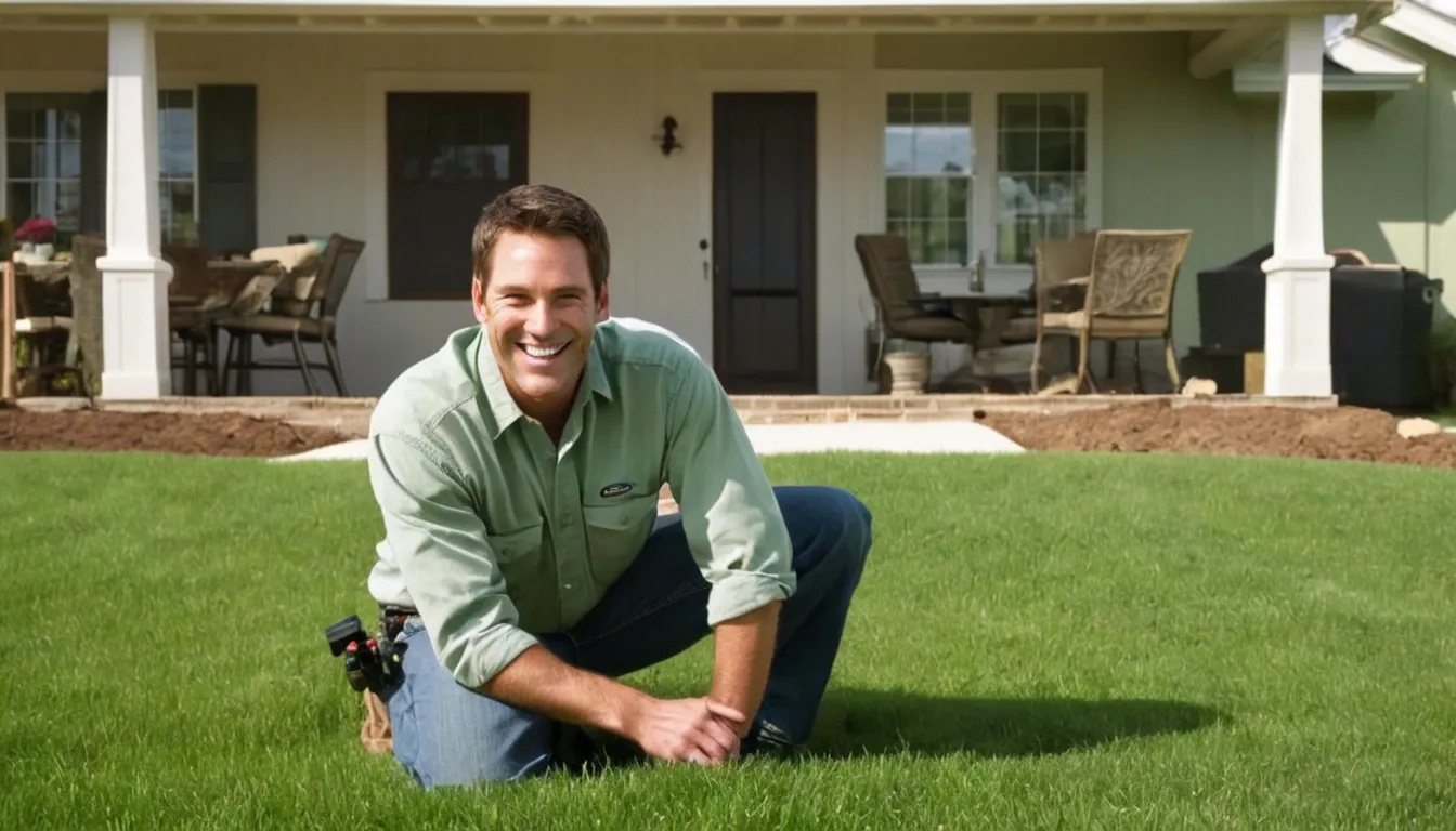 A friendly provider talking with a homeowner at the front door of a ranch home near De Soto